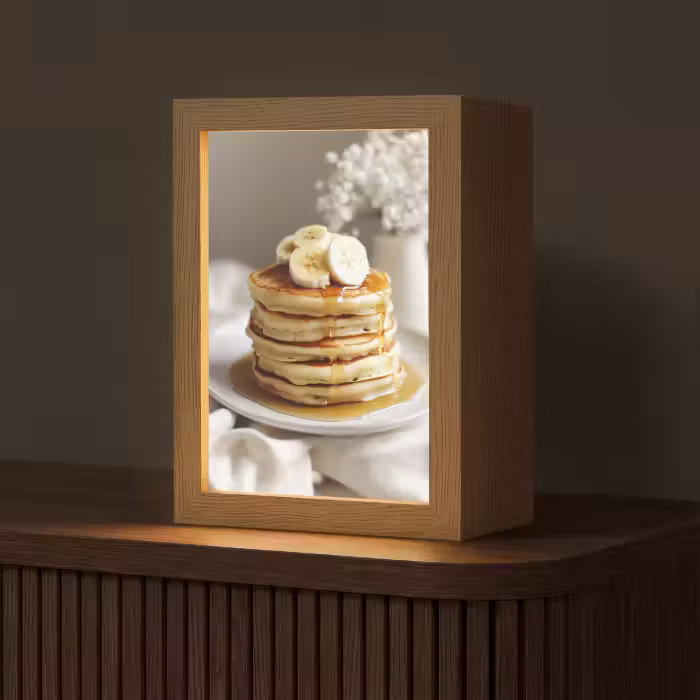 Tafellamp - Pannenkoeken - Banaan - Siroop - Wit - Beige