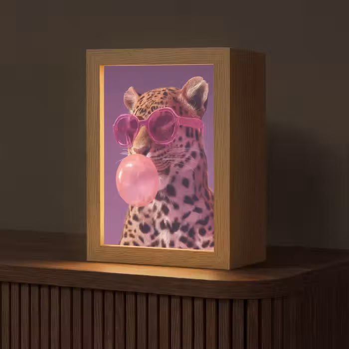 Tafellamp - Panter - Zonnebril - Kauwgombel - Roze