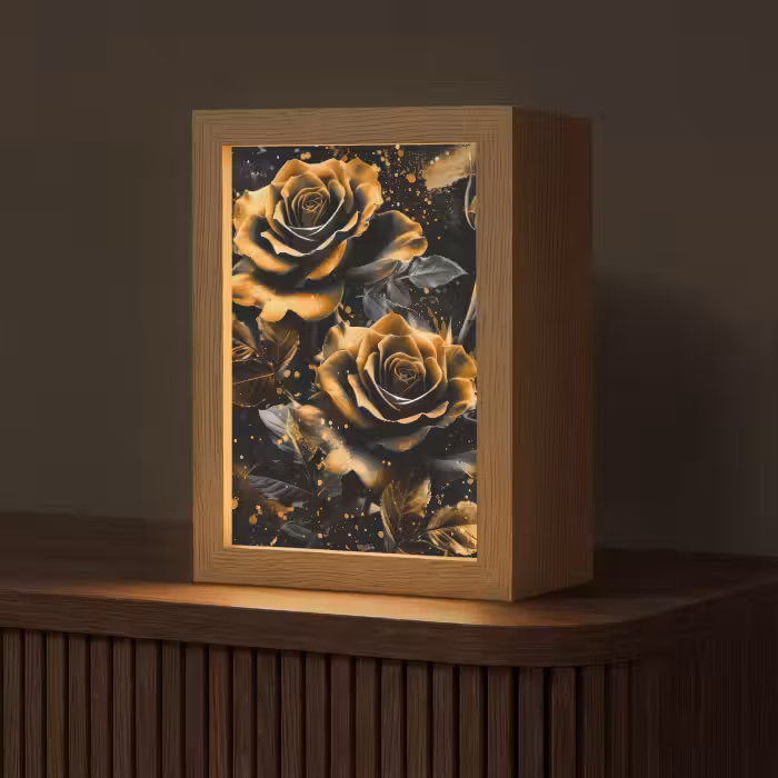 Tafellamp - Rozen - Goud - Zwart - Bloemen - Modern