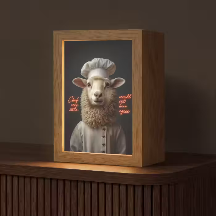 Tafellamp - Schaap - Kokskleding - Neon - Quote