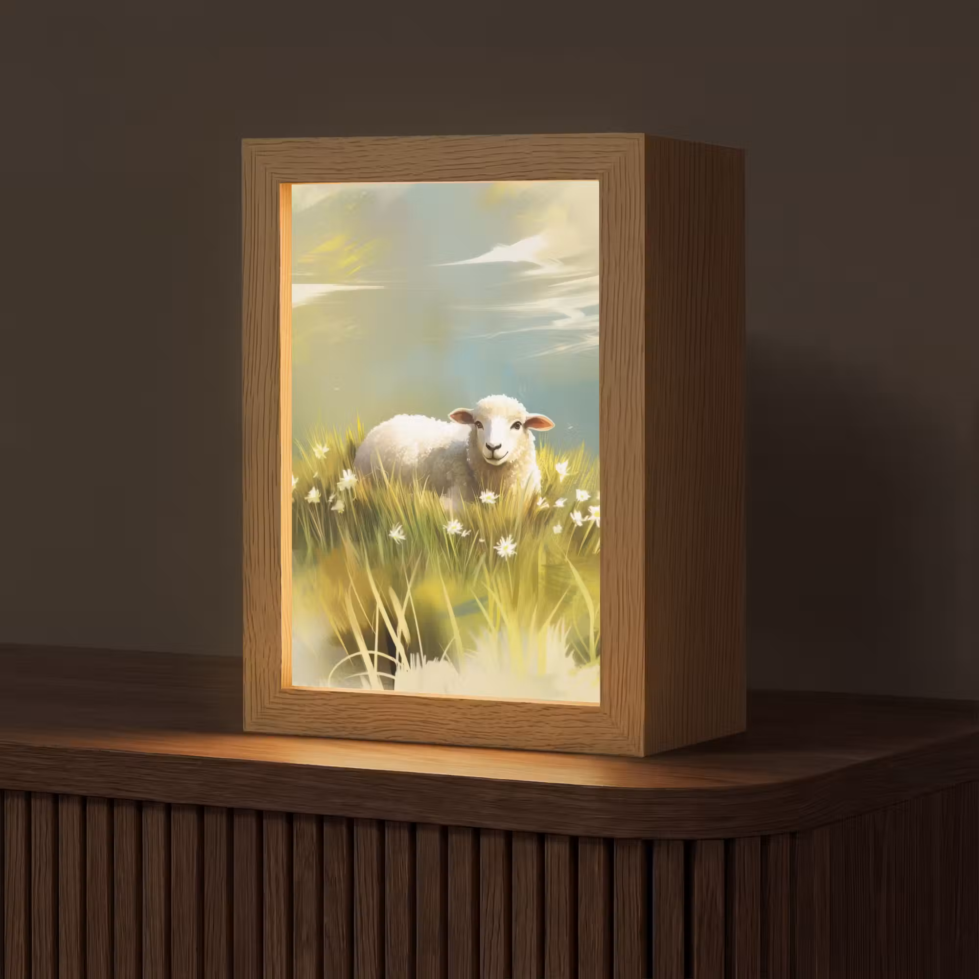 Tafellamp - Schaap - Weide - Groen