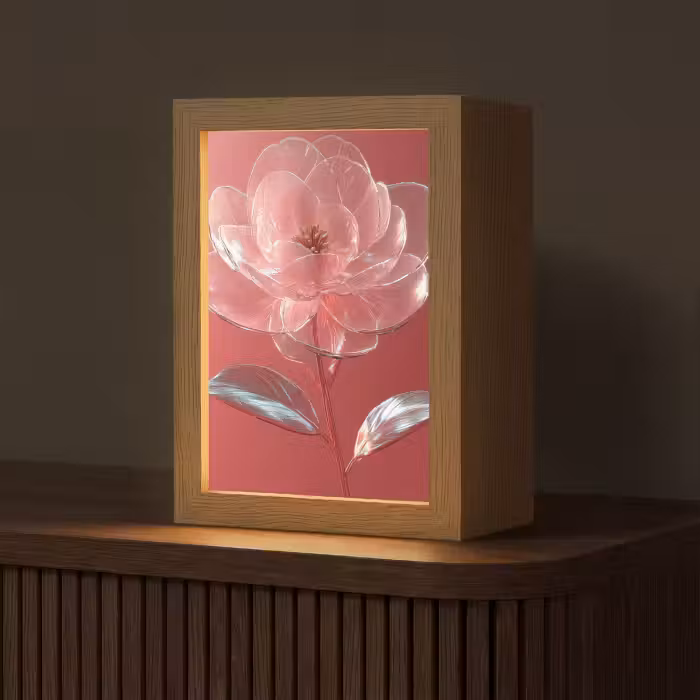 Tafellamp - Sierlijk - Bloem - Roze - Glazen