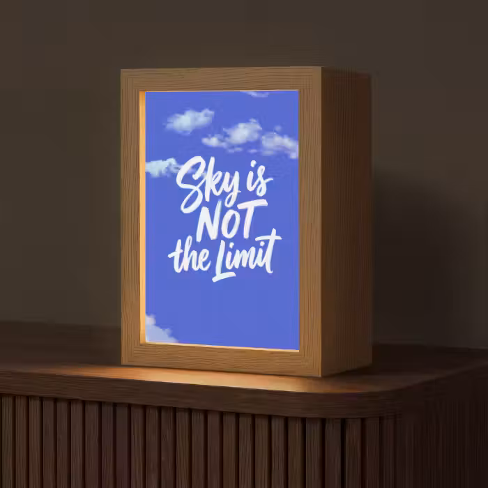 Tafellamp - Sky is not the limit - Blauwe lucht - Wolken