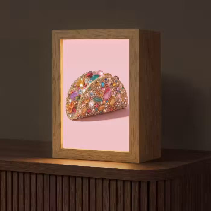 Tafellamp - Taco - Kleurrijk - Edelstenen - Goud
