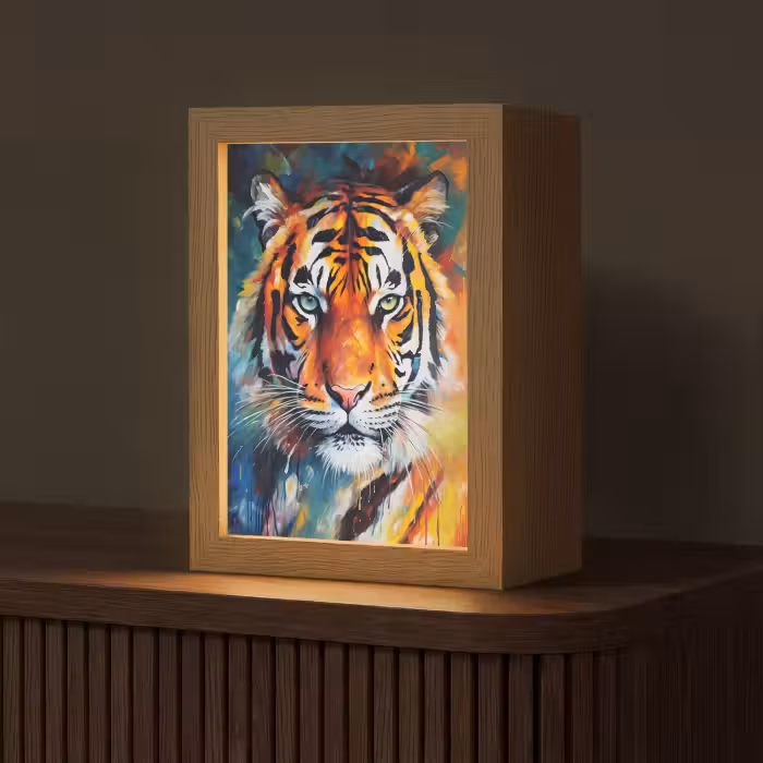 Tafellamp - Tijger - Dieren - Olieverf - Kunst