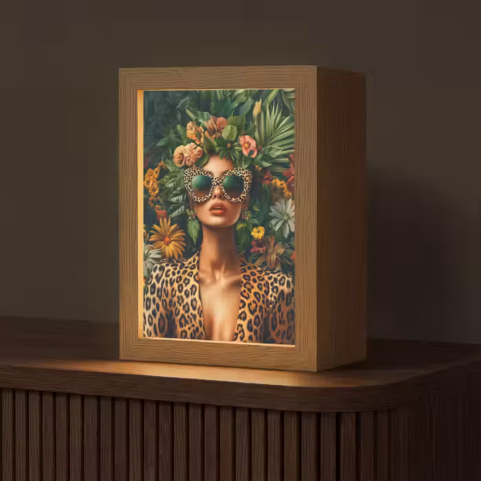 Tafellamp - Vrouw - Panterprint - Jungle - Natuur - Luxe