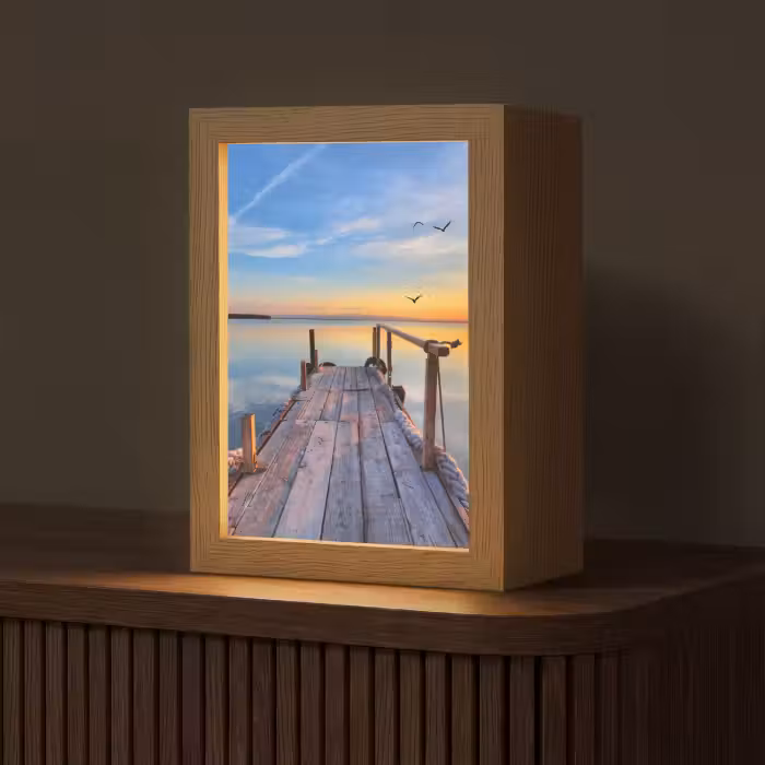 Tafellamp - Water - Steiger - Vogels - Zonsondergang - Horizon
