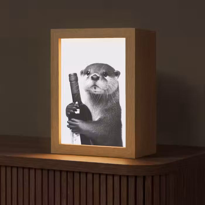 Tafellamp - Wijnfles - Otter - Zwart