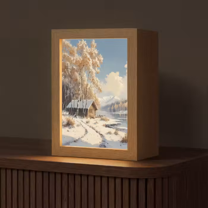 Tafellamp - Winter - Sneeuw - Huis - Natuur