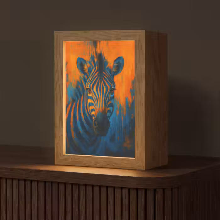 Tafellamp - Zebra - Abstract - Blauw