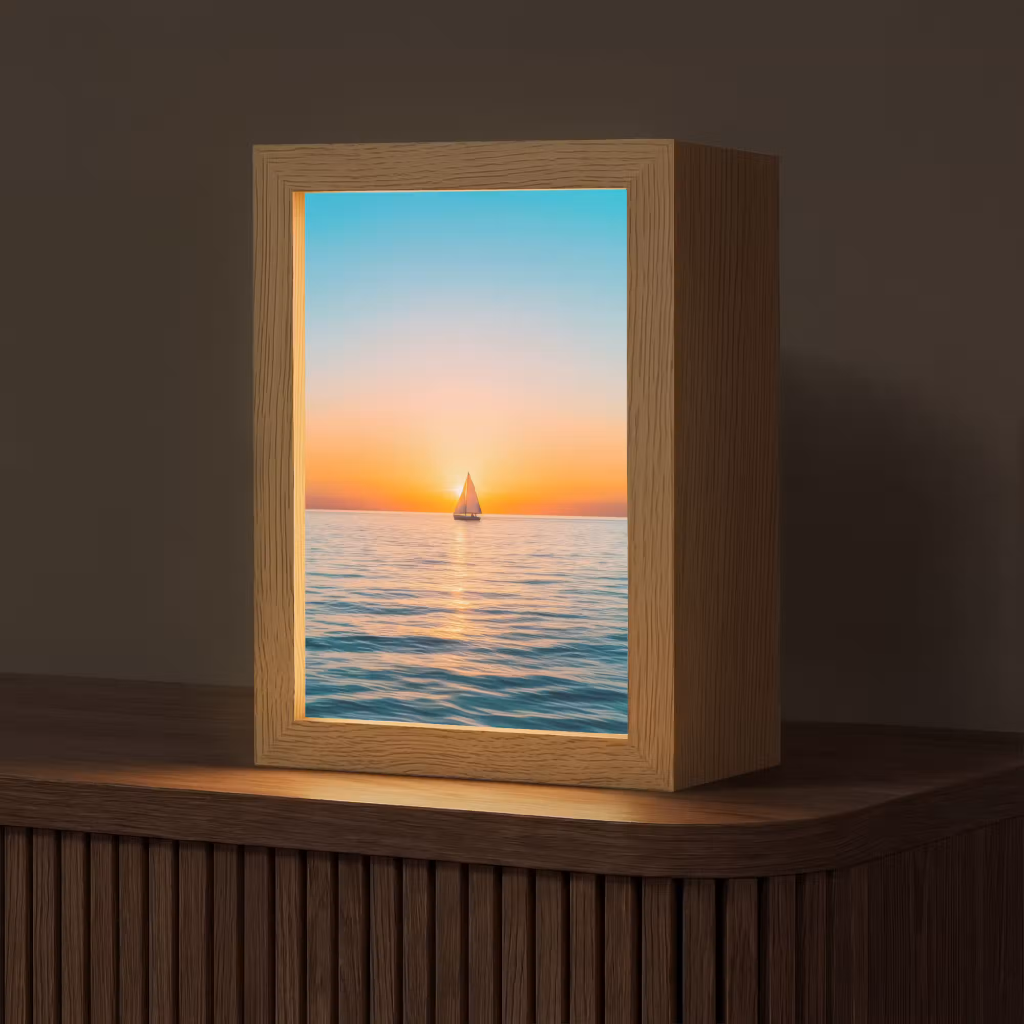 Tafellamp - Zee - Zeilboot - Zonsondergang