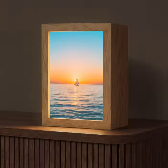 Tafellamp - Zee - Zeilboot - Zonsondergang