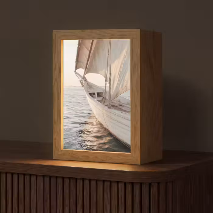 Tafellamp - Zeilboot - Zee - Beige - Zon