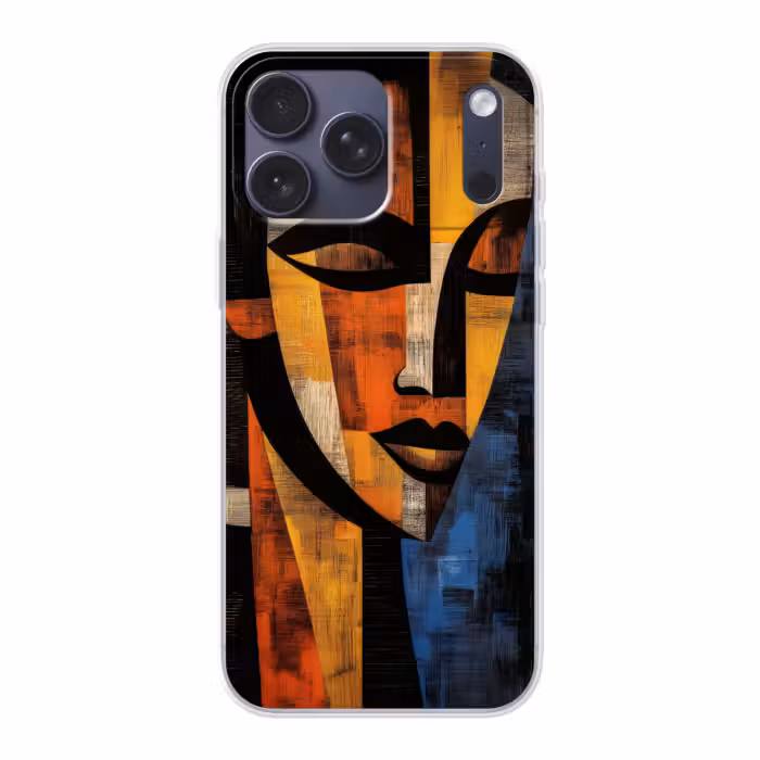 Telefoonhoesje Softcase - Abstract - Portret - Kleurvakken