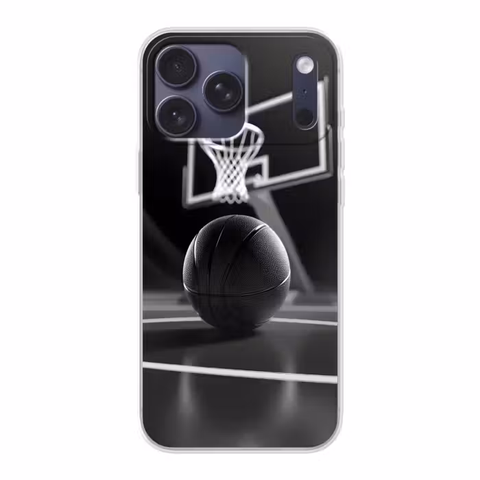 Telefoonhoesje Softcase - Basketbal - Basketbalveld - Lichtlijnen