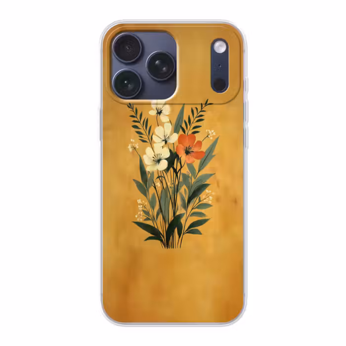 Telefoonhoesje Softcase - Bladeren - Boeket - Bloemen - Geel