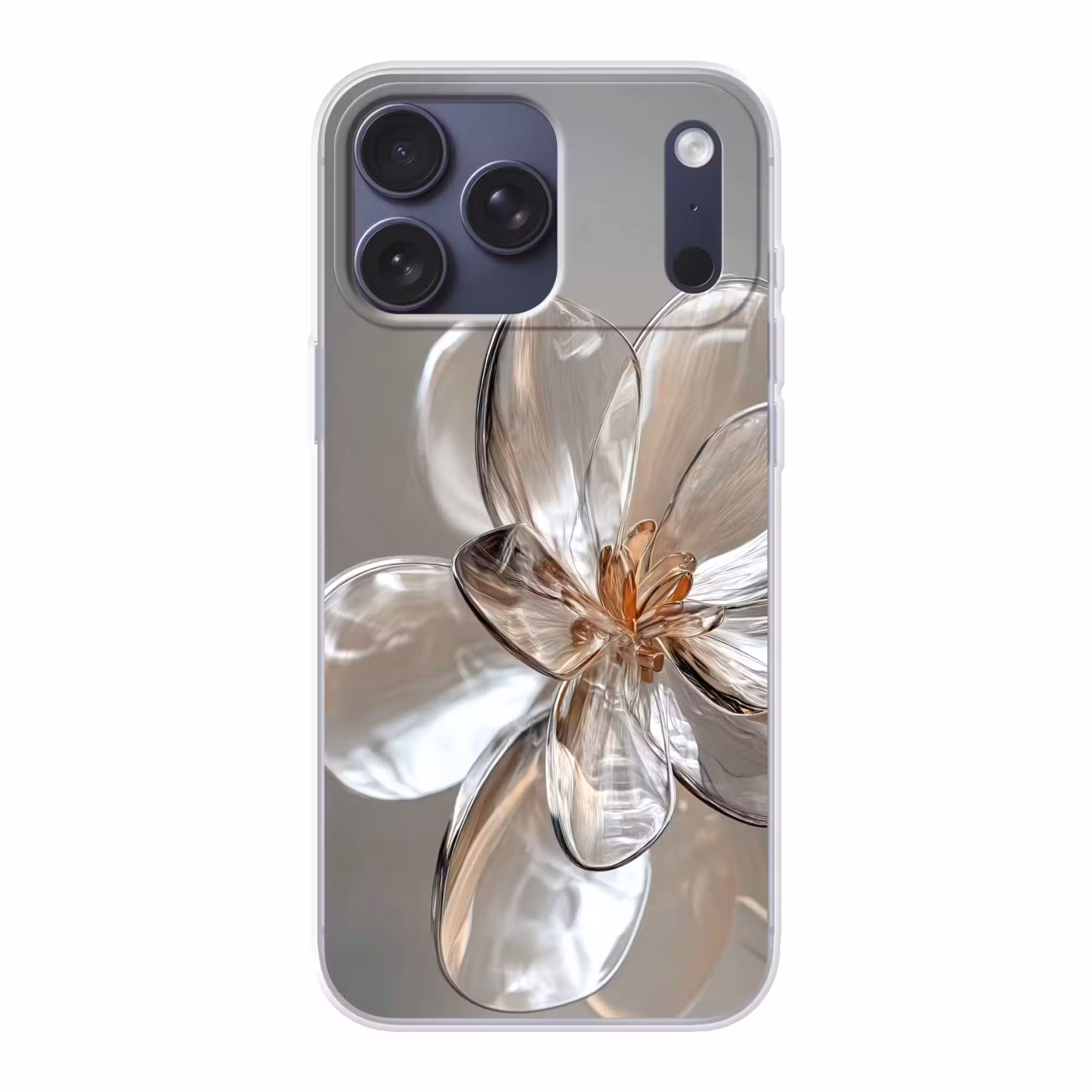Telefoonhoesje Softcase - Bloem - Glazen - Doorzichtig