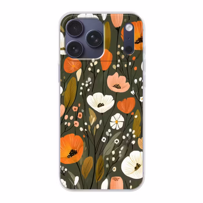 Telefoonhoesje Softcase - Bloemen - Illustratie - Groen