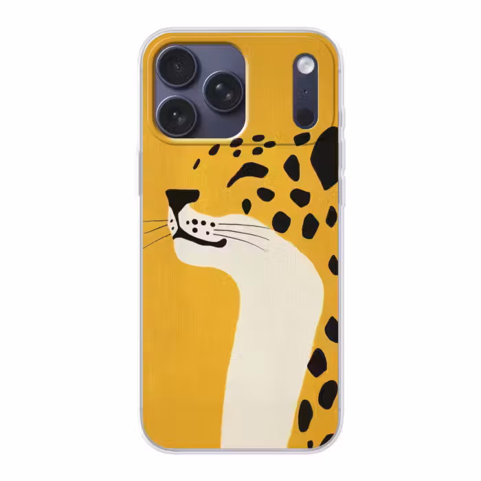Telefoonhoesje Softcase - Cheetah - Illustratie - Geel