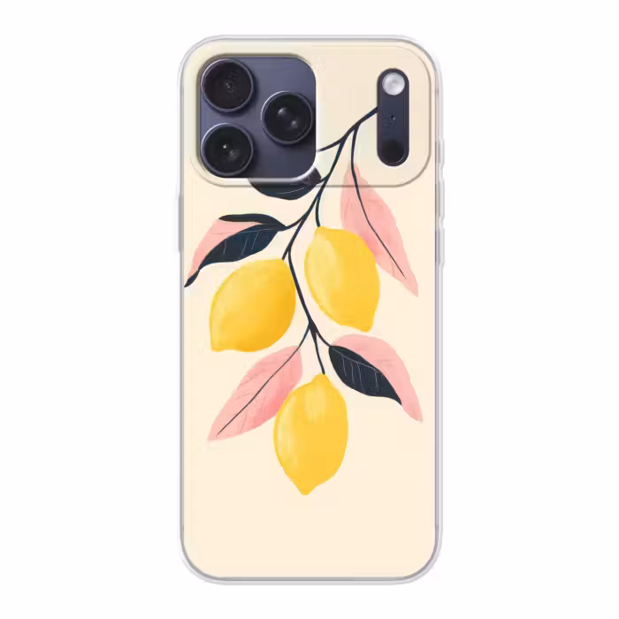 Telefoonhoesje Softcase - Citroenen - Felgeel - Tak - Bladeren
