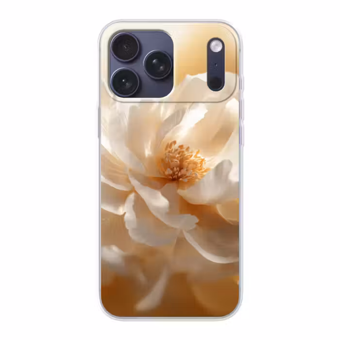 Telefoonhoesje Softcase - Crème Bloem Close-up