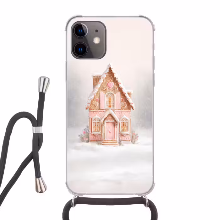 Telefoonhoesje met koord - Huisje - Suiker - Pastel