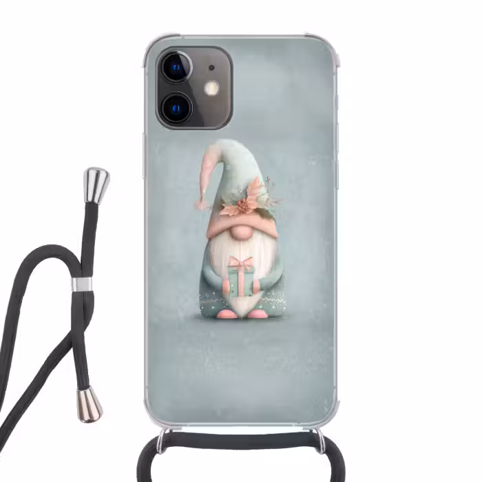Telefoonhoesje met koord - Kerstgnome - Cadeau - Groen