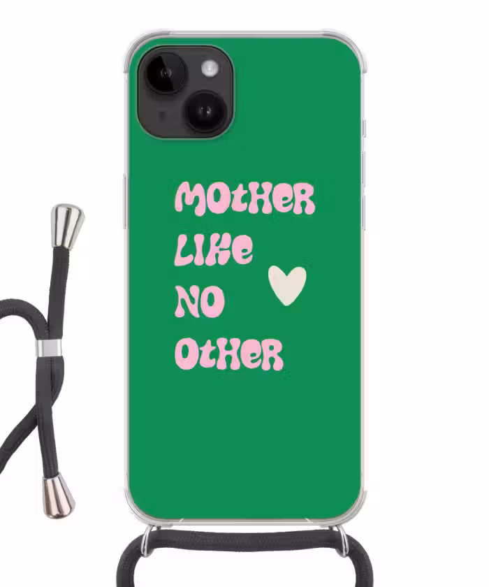 Telefoonhoesje met koord - Tekst - Hartje - Moeder - Groen