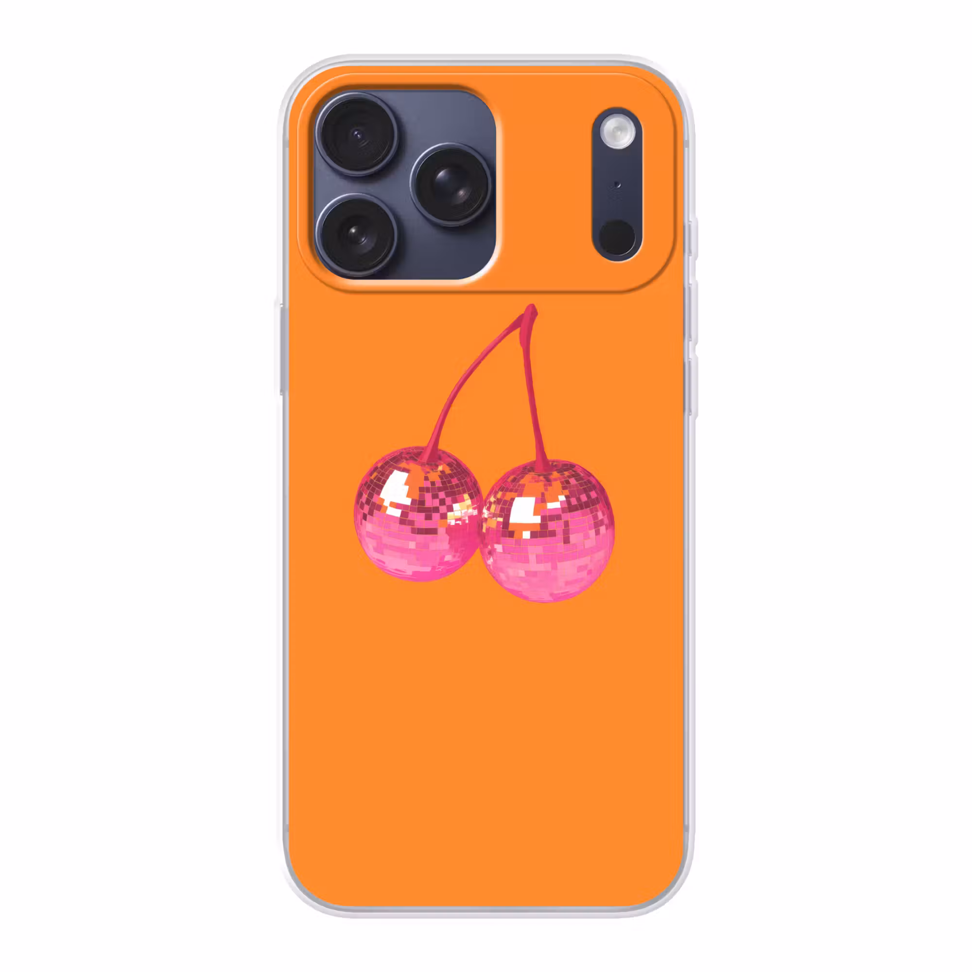 Telefoonhoesje Softcase - Discoballen - Kers - Spiegels - Roze