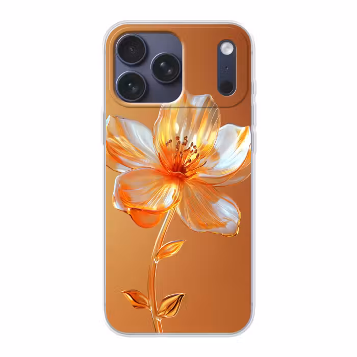 Telefoonhoesje Softcase - Glazen - Bloem - Oranje
