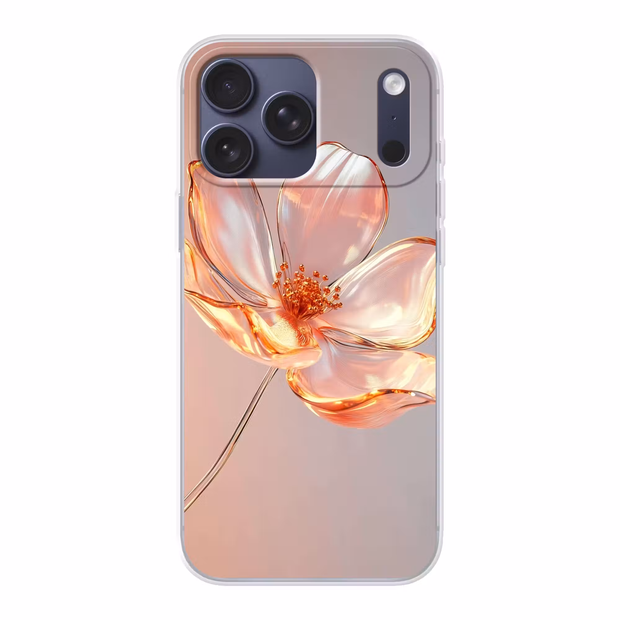 Telefoonhoesje Softcase - Glazen - Bloem - Roze