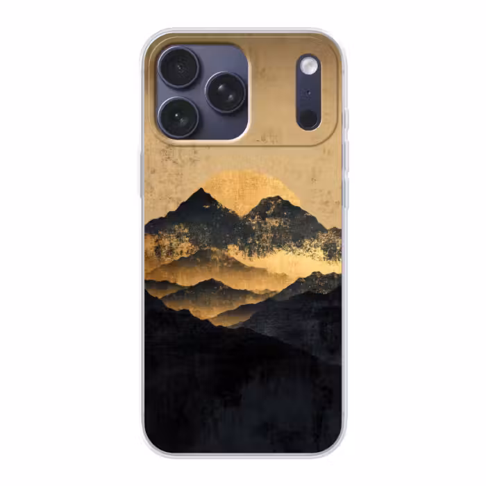 Telefoonhoesje Softcase - Gouden Bergen bij Maanlicht