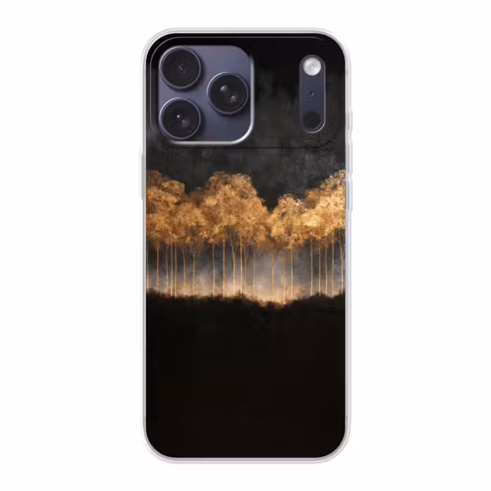 Telefoonhoesje Softcase - Gouden Bomen in Mistig Landschap