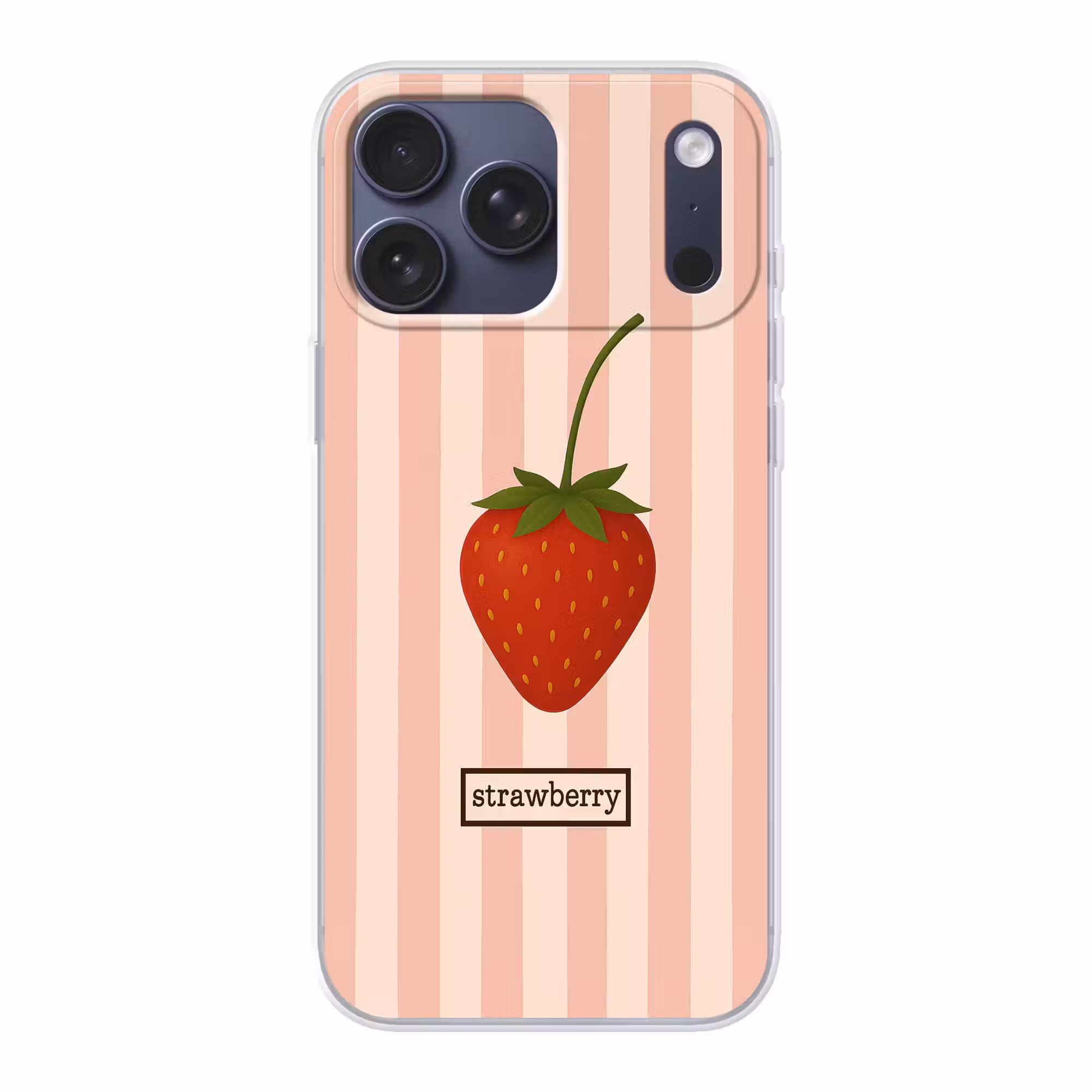 Telefoonhoesje Softcase - Aardbei - Strepen - Minimalistisch - Rood