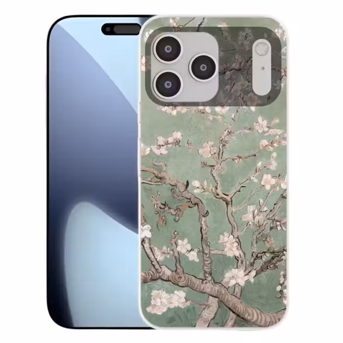 Telefoonhoesje Softcase - Van Gogh Amandelbloesem Saliegroen
