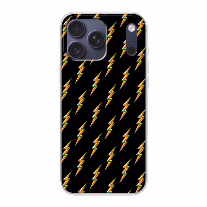 Telefoonhoesje Softcase - Bliksemschicht - Geel - Zwart