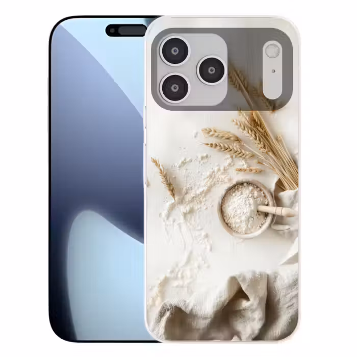 Telefoonhoesje Softcase - Bloem - Hout - Tarwe
