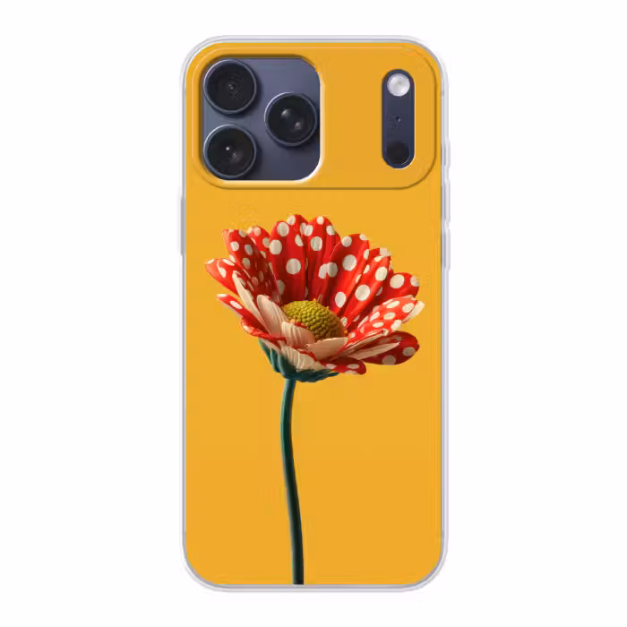Telefoonhoesje Softcase - Bloem - Rood - Stippen