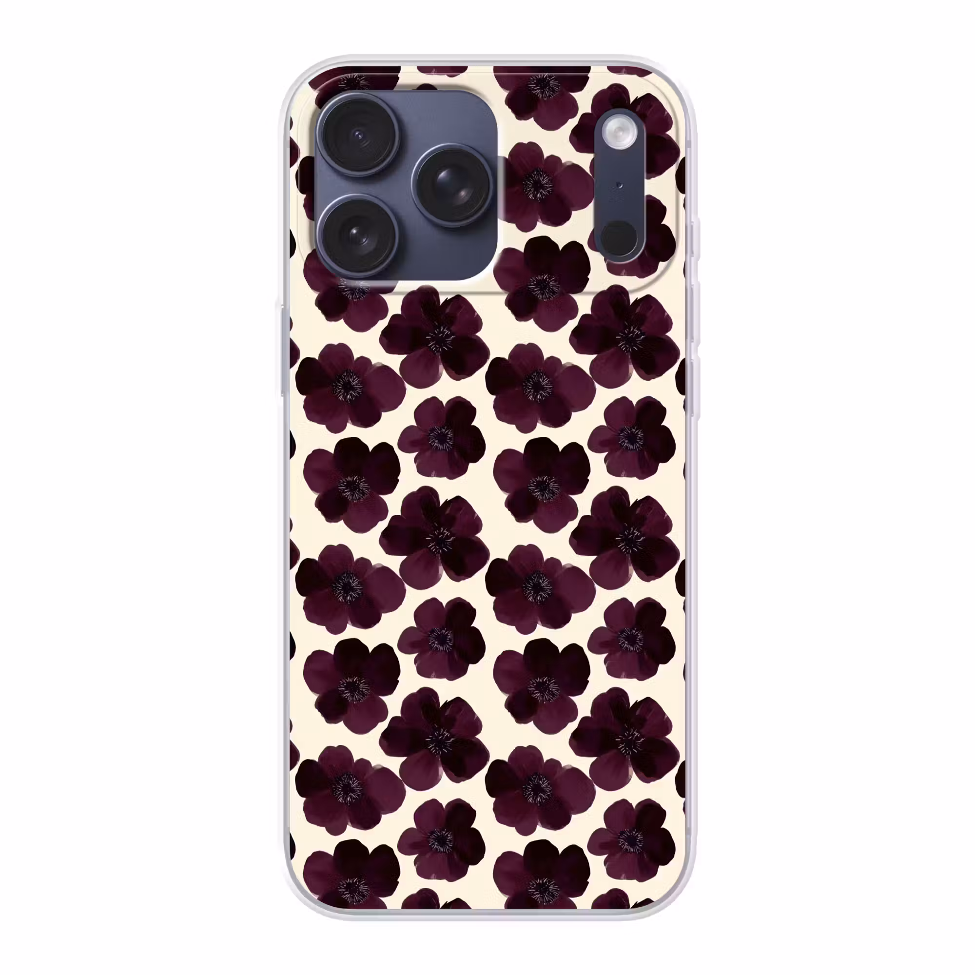 Telefoonhoesje Softcase - Bloemen - Aquarel - Paars