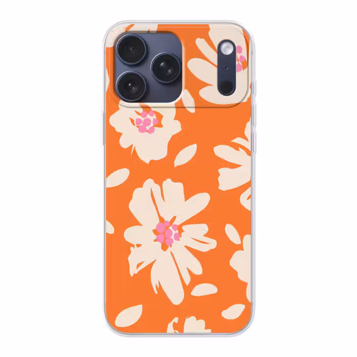 Telefoonhoesje Softcase - Bloemen - Oranje - Beige - Roze - Abstract