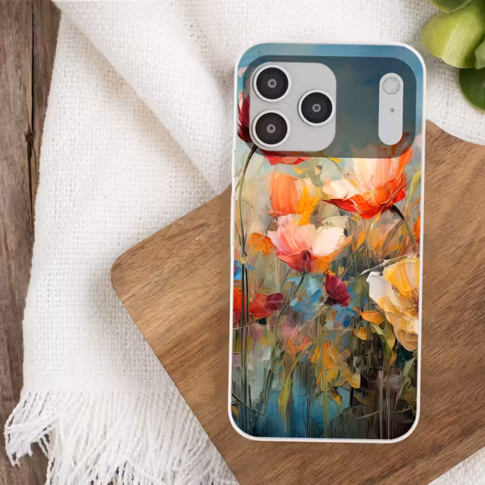 Telefoonhoesje Softcase - Papavers Veld Olieverf