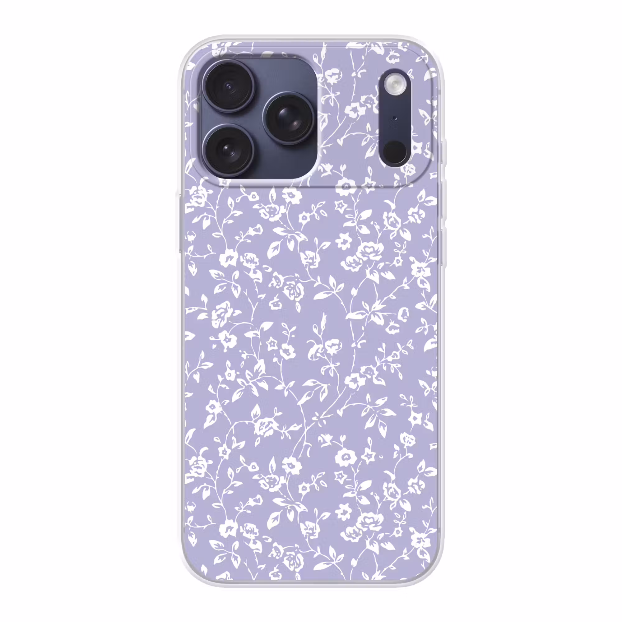 Telefoonhoesje Softcase - Bloemenpatroon - Paars - Wit - Bloemen