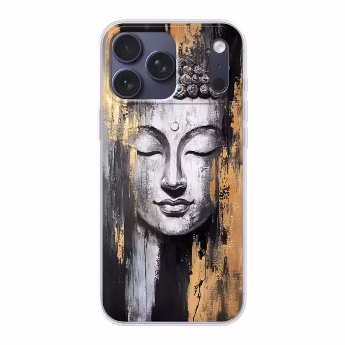 Telefoonhoesje Softcase - Boedhha - Penseelstreken - Goud - Abstract
