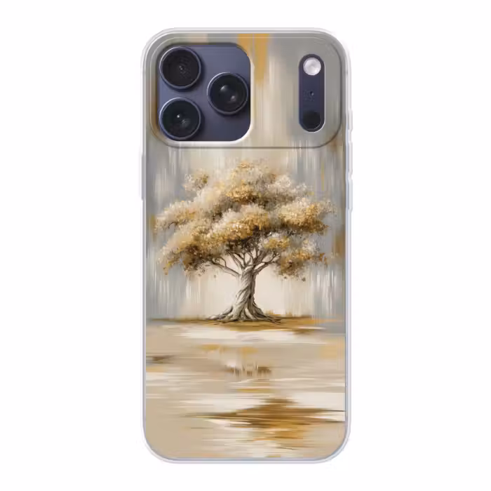 Telefoonhoesje Softcase - Boom - Bladeren - Abstract - Wit