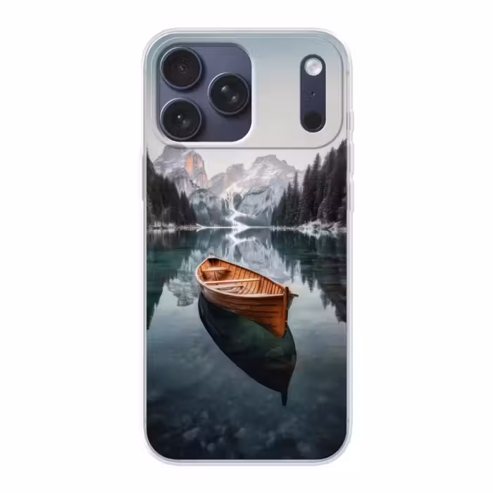 Telefoonhoesje Softcase - Pragser Wildsee Houten Roeiboot Bergmeer