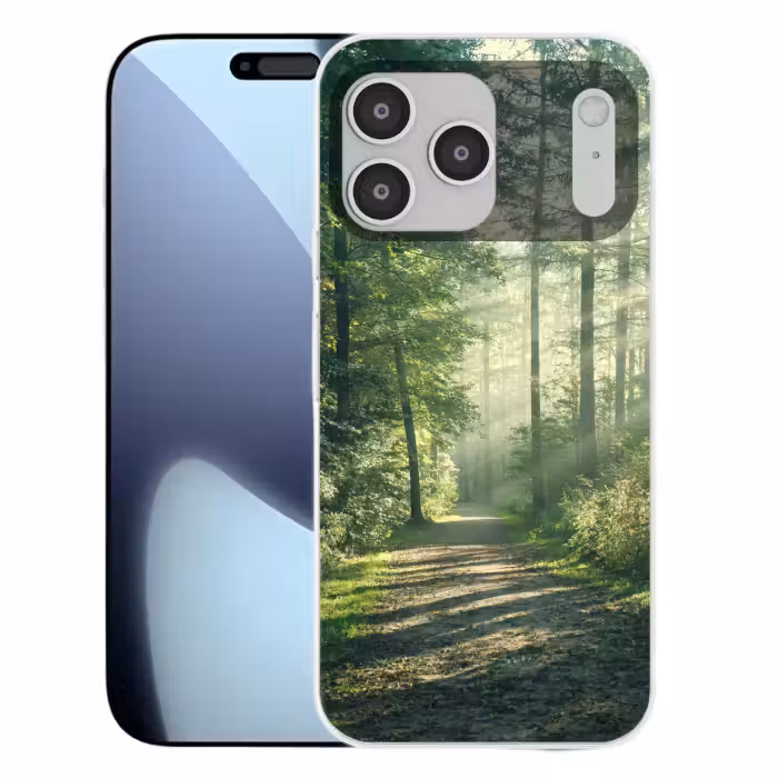 Telefoonhoesje Softcase - Bos - Pad - Zon - Bomen - Groen - Natuur