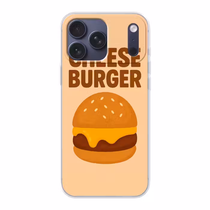 Telefoonhoesje Softcase - Cheeseburger - Minimalistisch - Geel