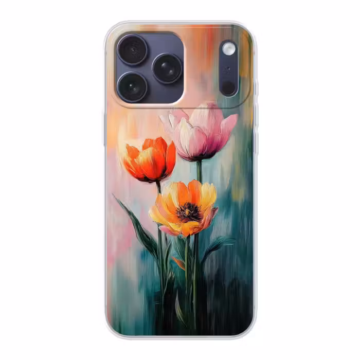 Telefoonhoesje Softcase - Tulpen Abstract Olieverf