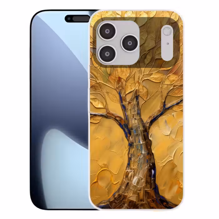 Telefoonhoesje Softcase - Goud - Boom - Abstract - Modern