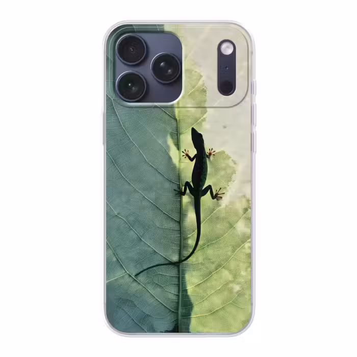 Telefoonhoesje Softcase - Hagedis - Blad - Nerven - Groen
